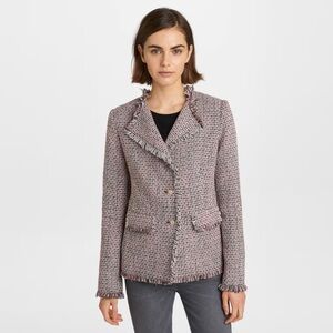 Karl Lagerfeld Pink and Black Tweed Blazer